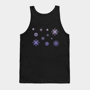 Purple Ombre Faux Glitter Snowflakes Tank Top